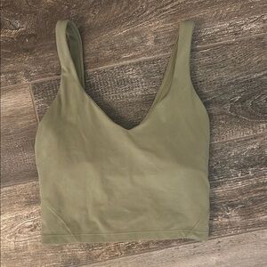 Cropped Green Sleeveless Top with Deep V-Neck